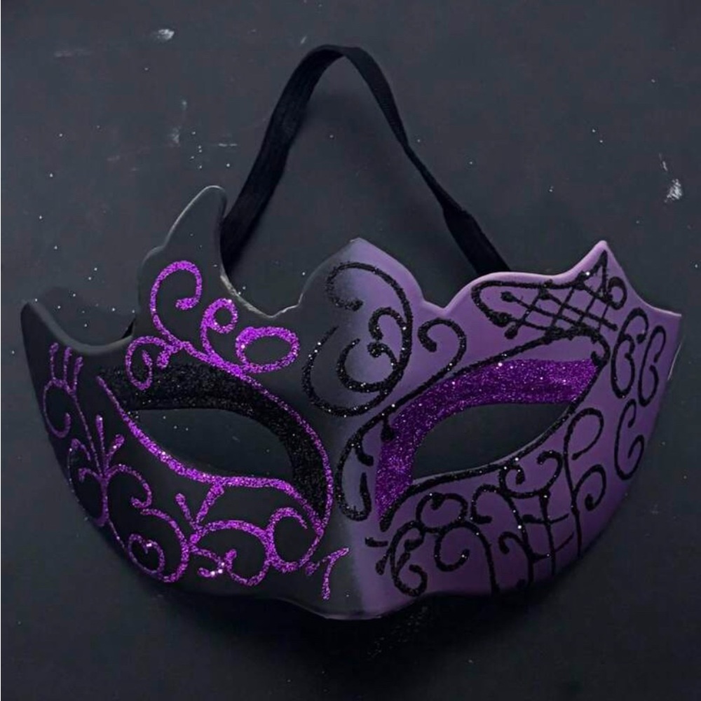 Purple and Black Masquerade Mask - Picture 2 of 5